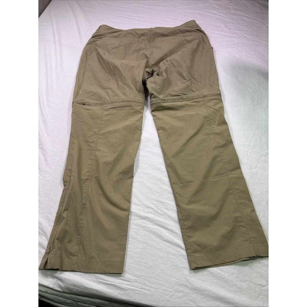 The North Face Convertible Hiking Pants Mens 40 Tan Khaki Zip Off Cargo Belted